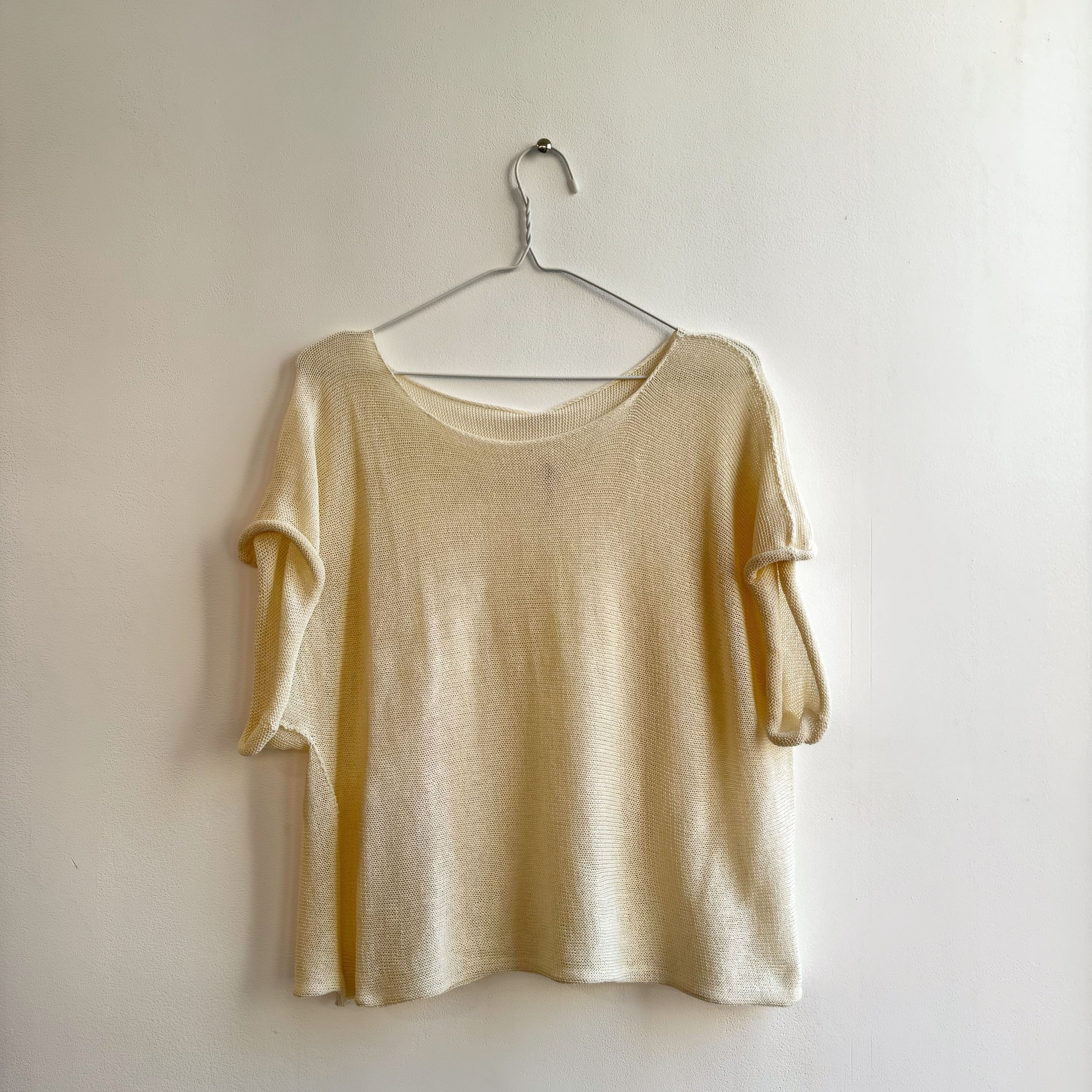 JERSEY PUNTO FINO MANGA CORTA CREMA