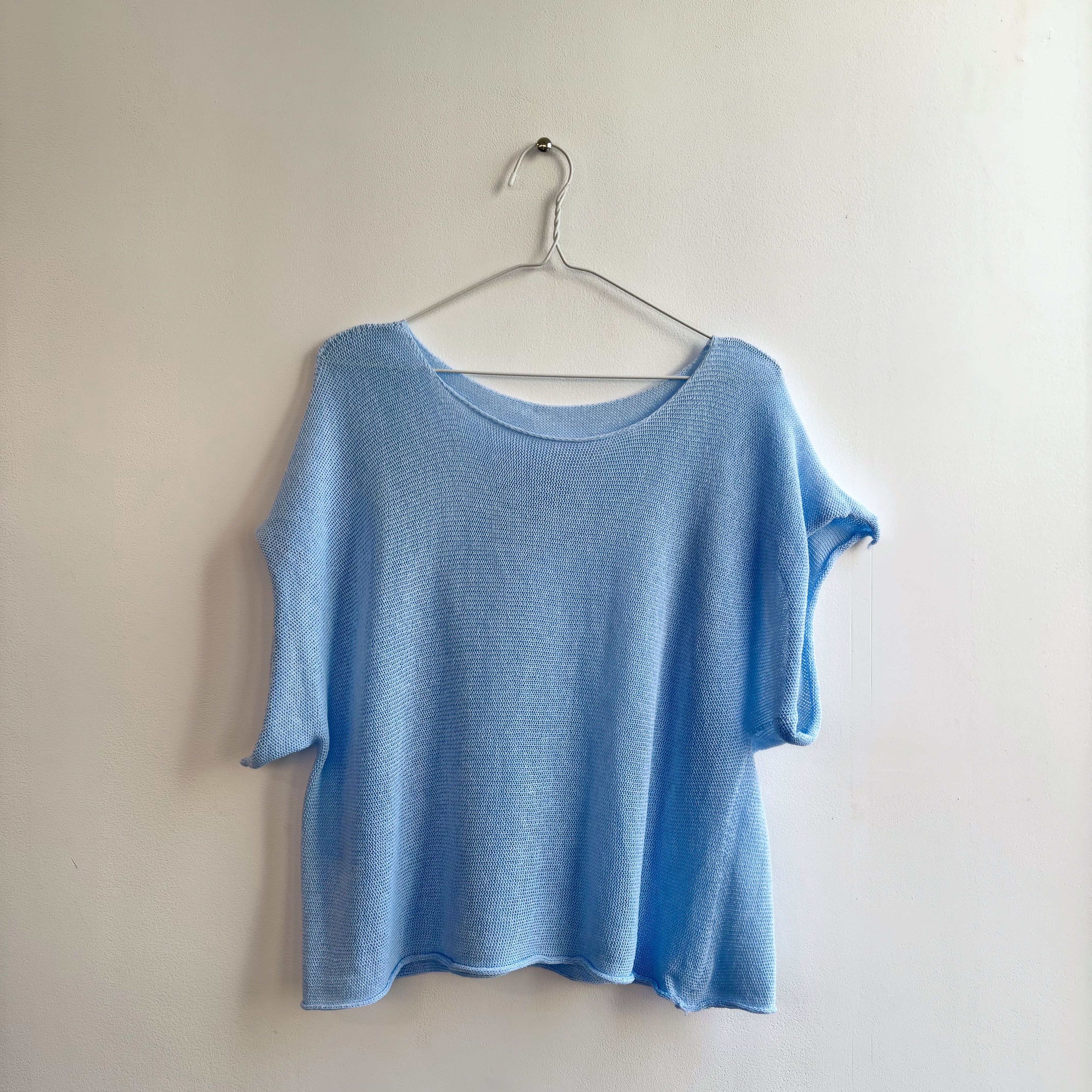 JERSEY PUNTO FINO MANGA CORTA AZUL