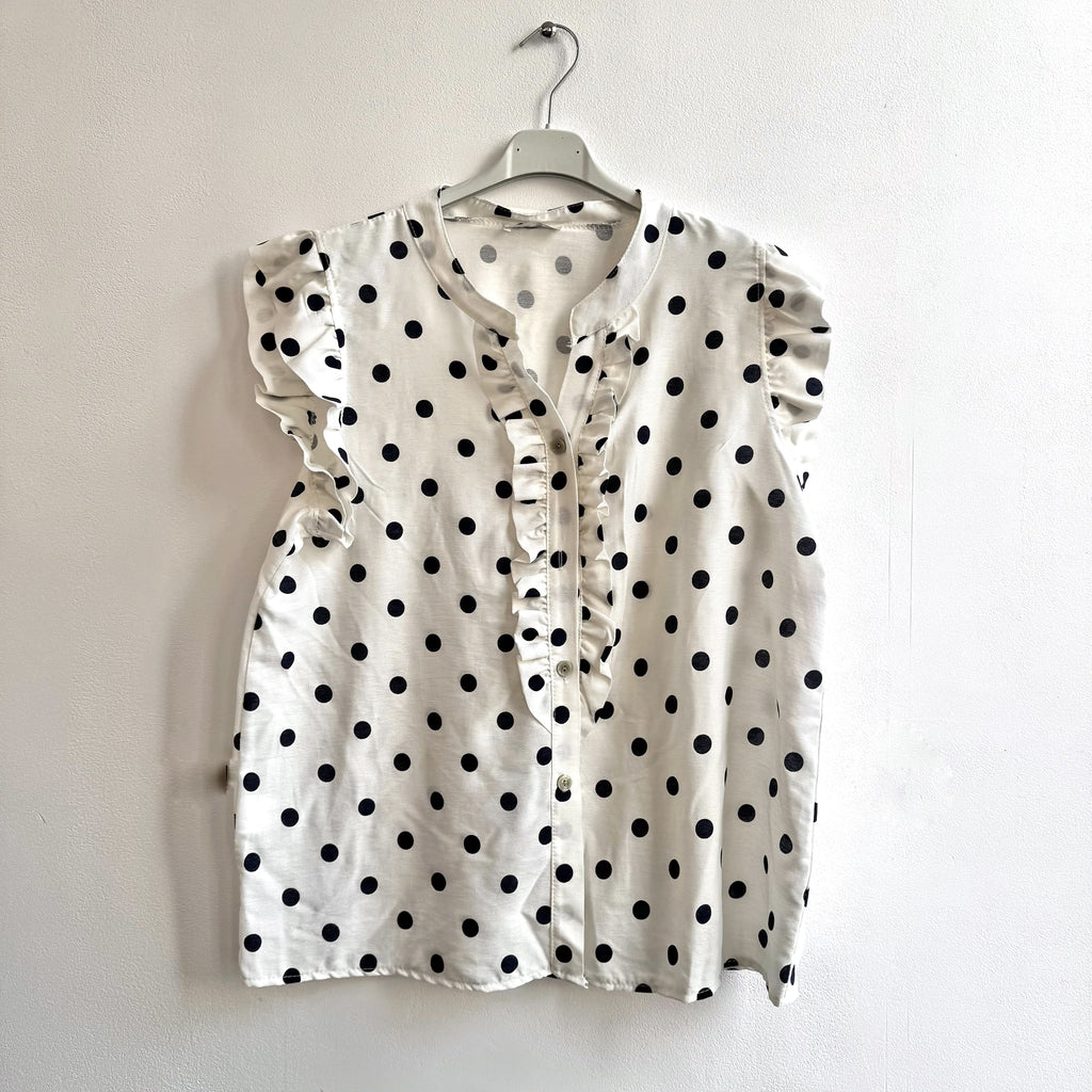 BLUSA LUNARES VOLANTES AZUL