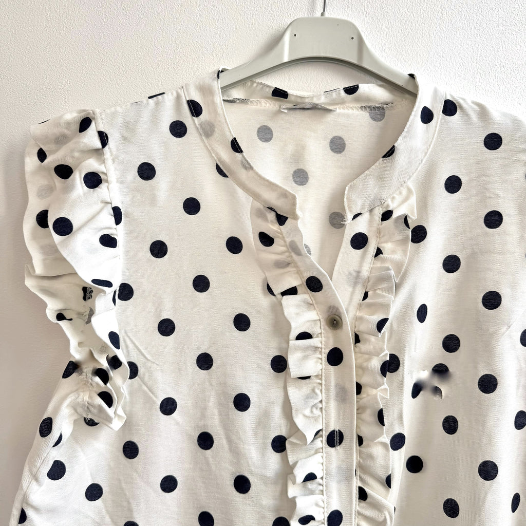 BLUSA LUNARES VOLANTES AZUL