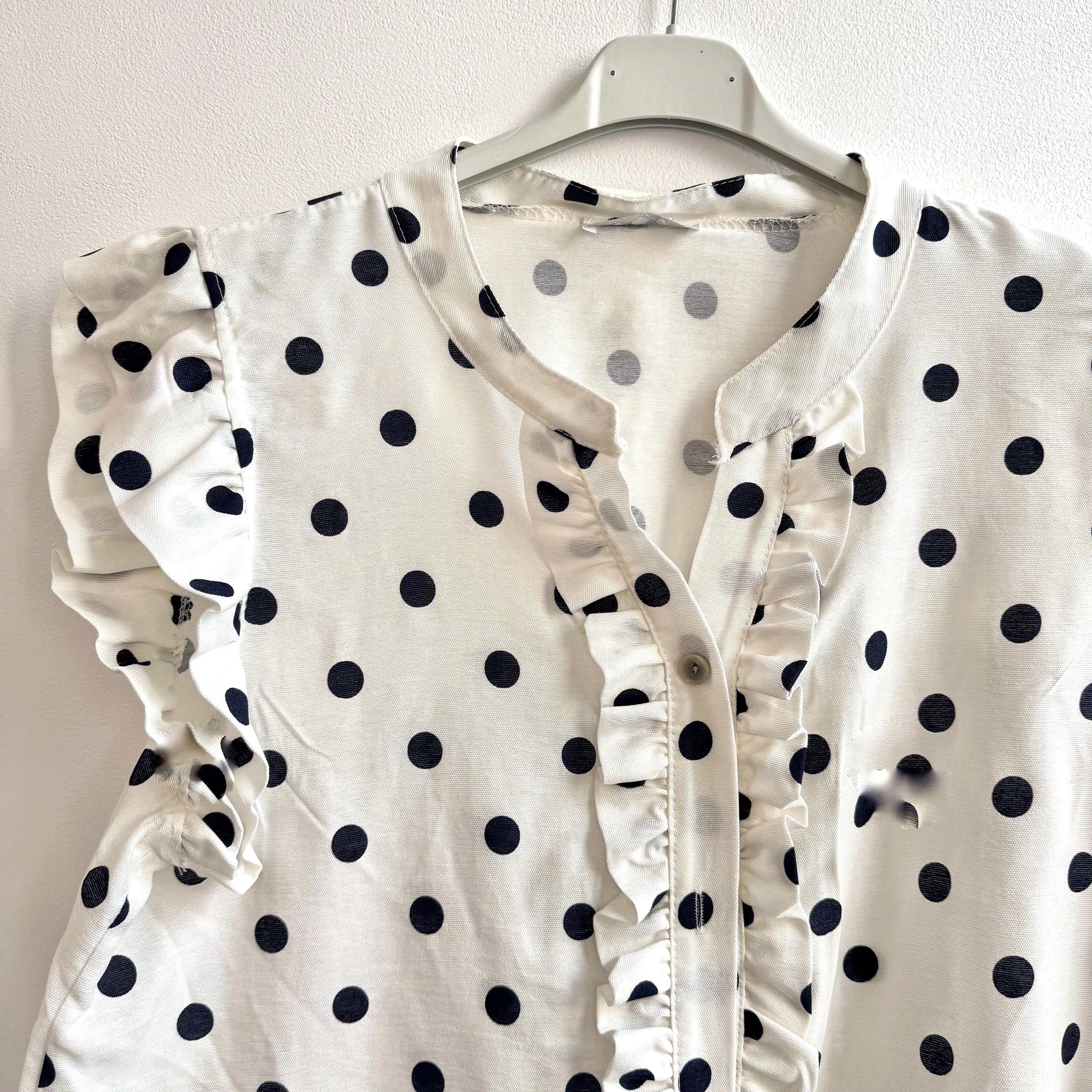 BLUSA LUNARES VOLANTES AZUL