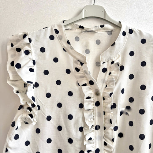 BLUSA LUNARES VOLANTES AZUL