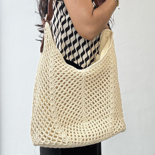 BANDOLERA TELA CREMA