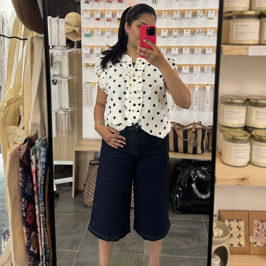 JEANS MIDI WIDELEG OSCURO