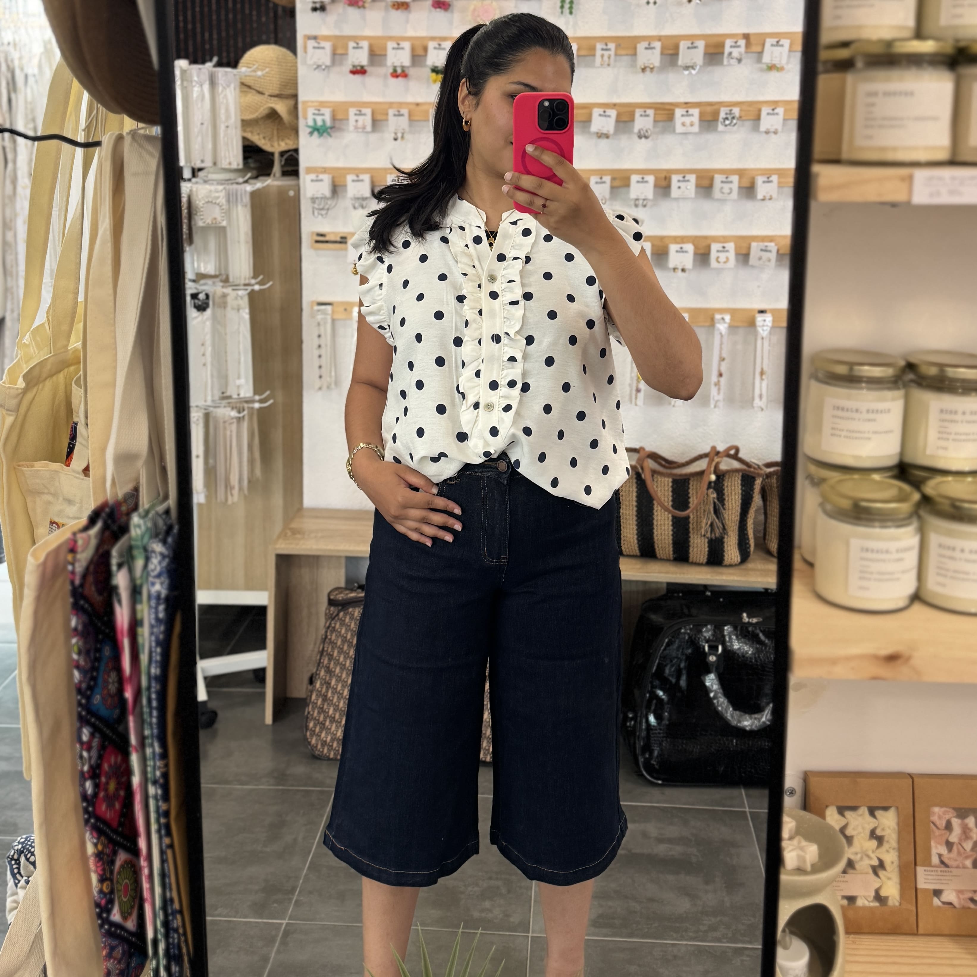 JEANS MIDI WIDELEG OSCURO