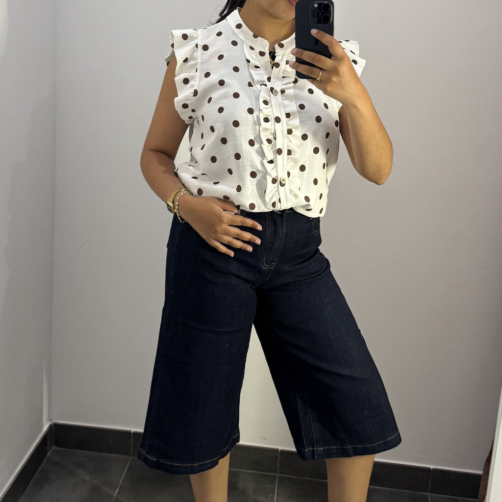 JEANS MIDI WIDELEG OSCURO