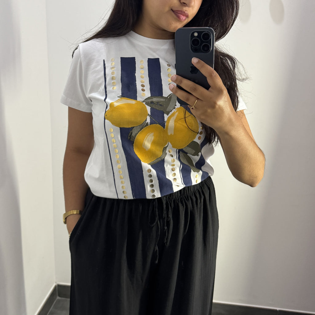 CAMISETA RAYAS LIMÓN