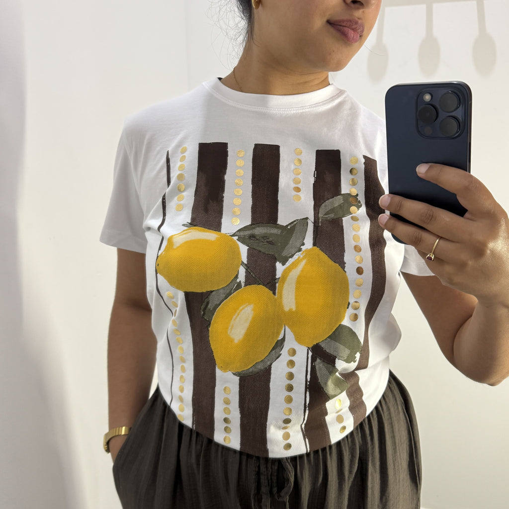 CAMISETA RAYAS LIMÓN