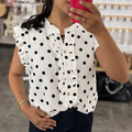 BLUSA LUNARES VOLANTES NEGRO