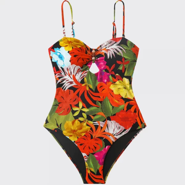 BAÑADOR FLORA NEGRO