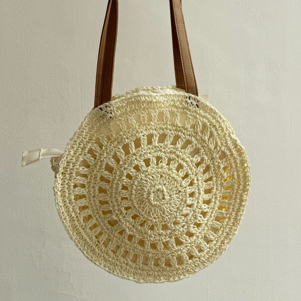 BOLSO RAFIA CREMA MEDIANO