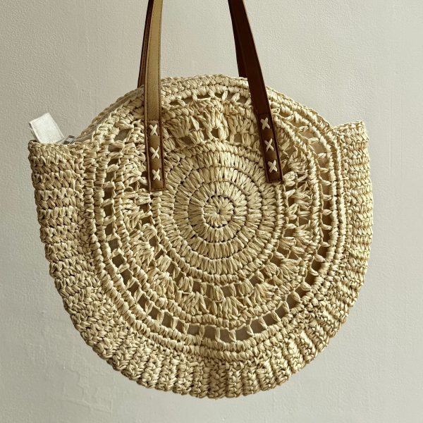 BOLSO RAFIA GRANDE CREMA