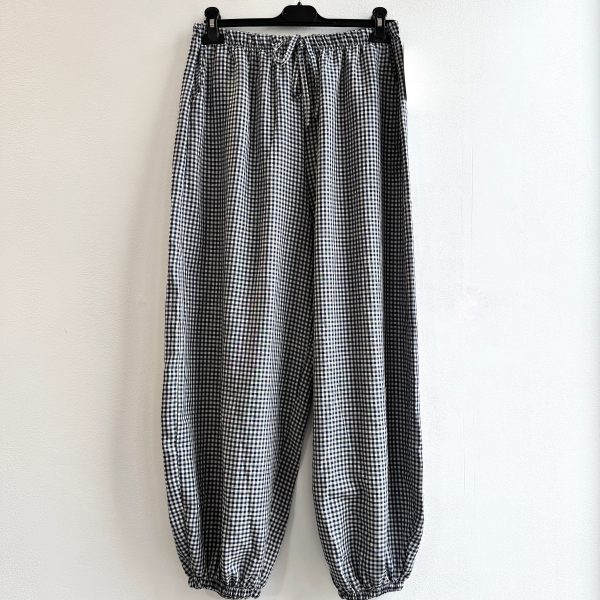PANTALÓN BOMBACHO CUADROS AZUL