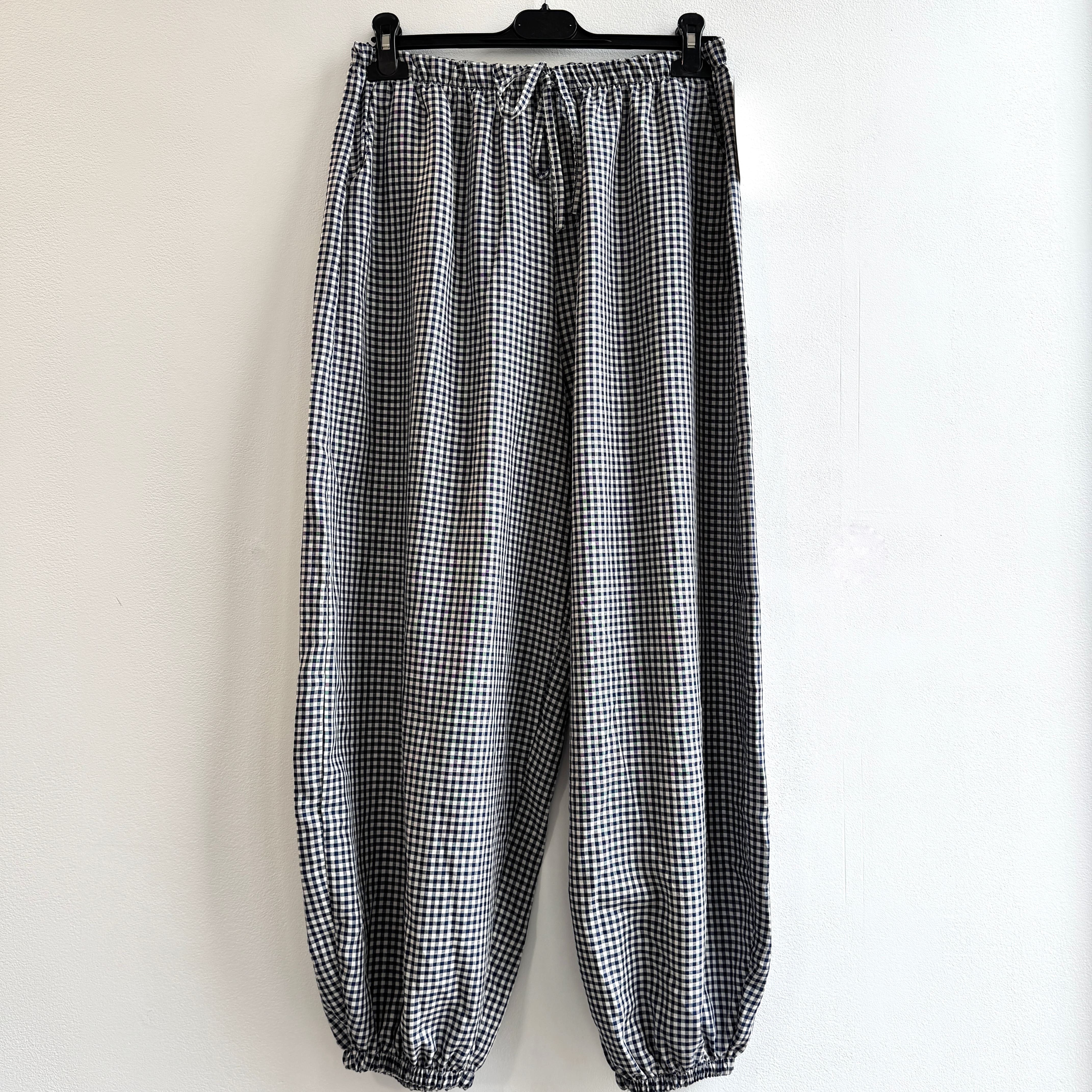 PANTALÓN BOMBACHO CUADROS AZUL