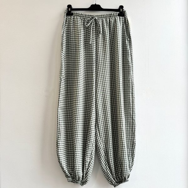 PANTALÓN BOMBACHO CUADROS VERDE