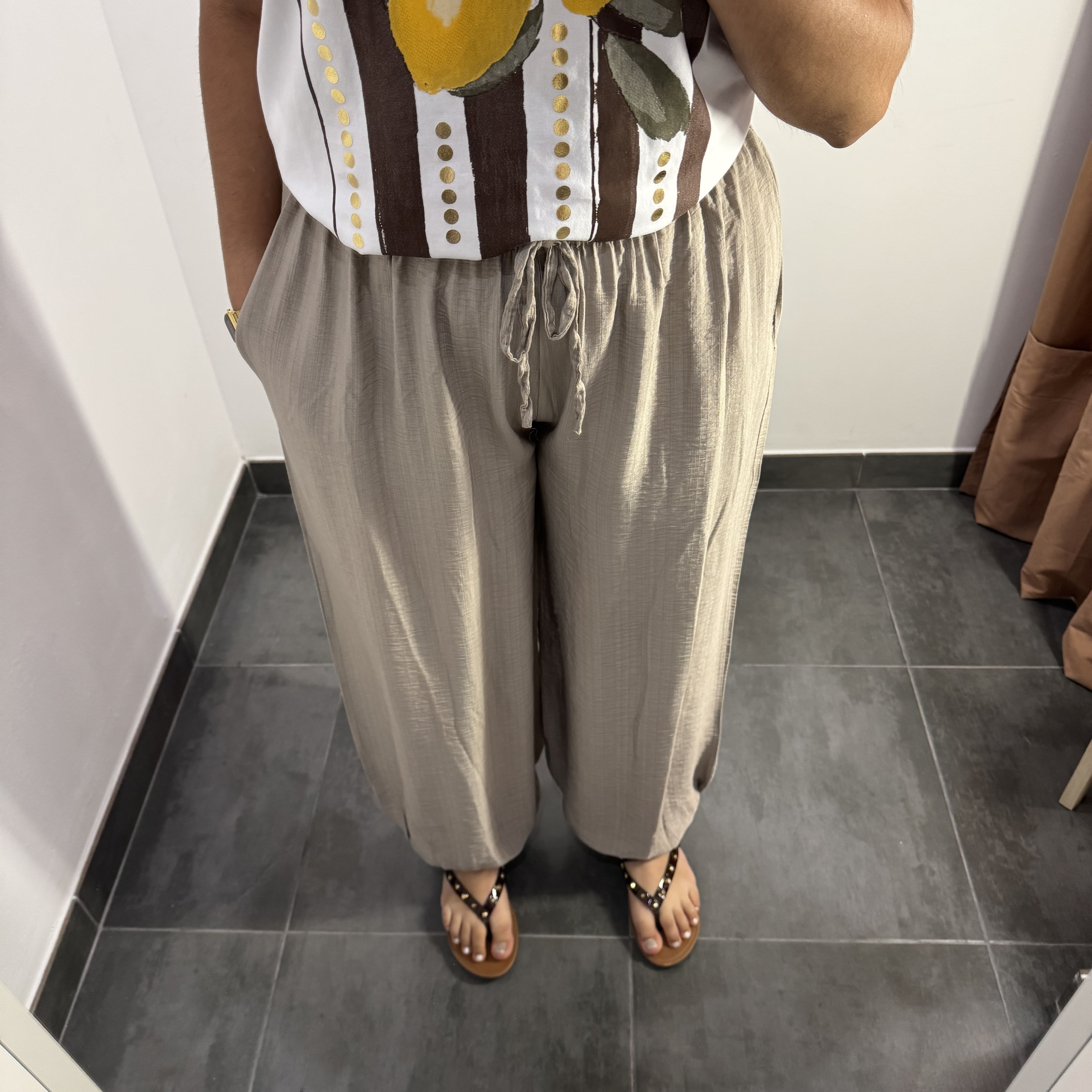 PANTALÓN BOMBACHO BEIGE - Imagen 2